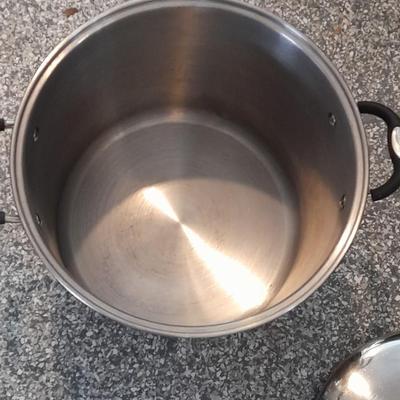 Professional Tramontina 22 Quart 20.8 Litre Stainless Steel Stock pot with 2 lids and stainless strainer