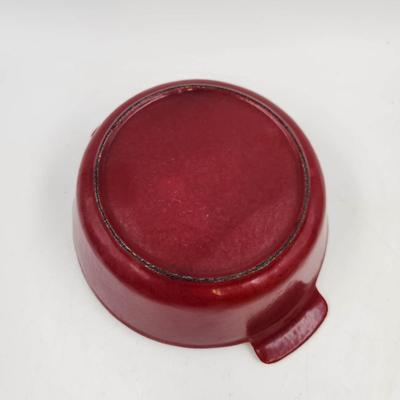 VINTAGE CAST IRON ENAMEL CASSEROLE DISH