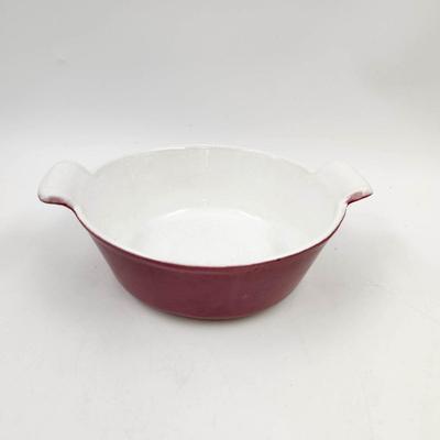 VINTAGE CAST IRON ENAMEL CASSEROLE DISH