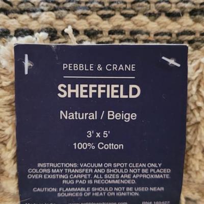 NEW Pebble & Crane Cotton Rug