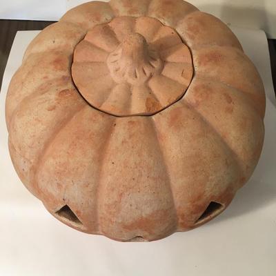 Large Terra cotta Pumpkin, very heavy!