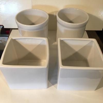 White set of 4 cannisters/ pots