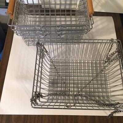 Crate and Barrel Hanging 3 tiered basket  and Metal baskets assortment