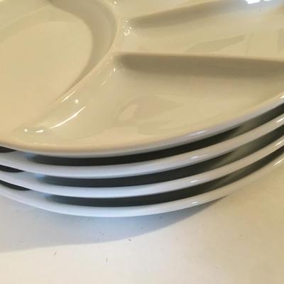 4 ceramic divided plates. with sections
