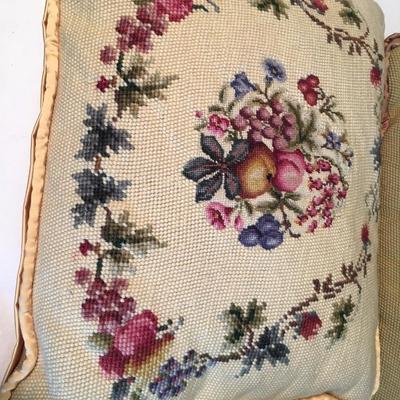 Vintage pair of embroidered pillows
