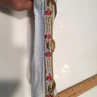 Vintage French seed pearl and petite point handbag