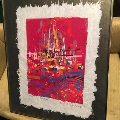 Yankel Ginzburg 'The Port' Print on rice paper