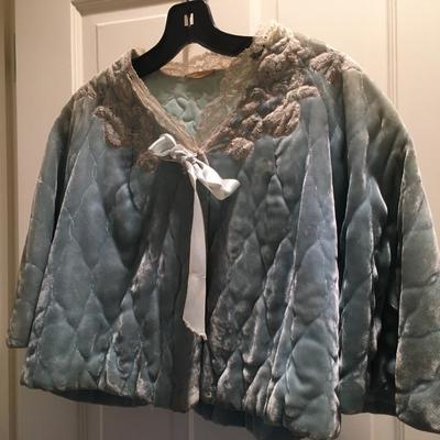 Vintage quilted velvet bed jacket