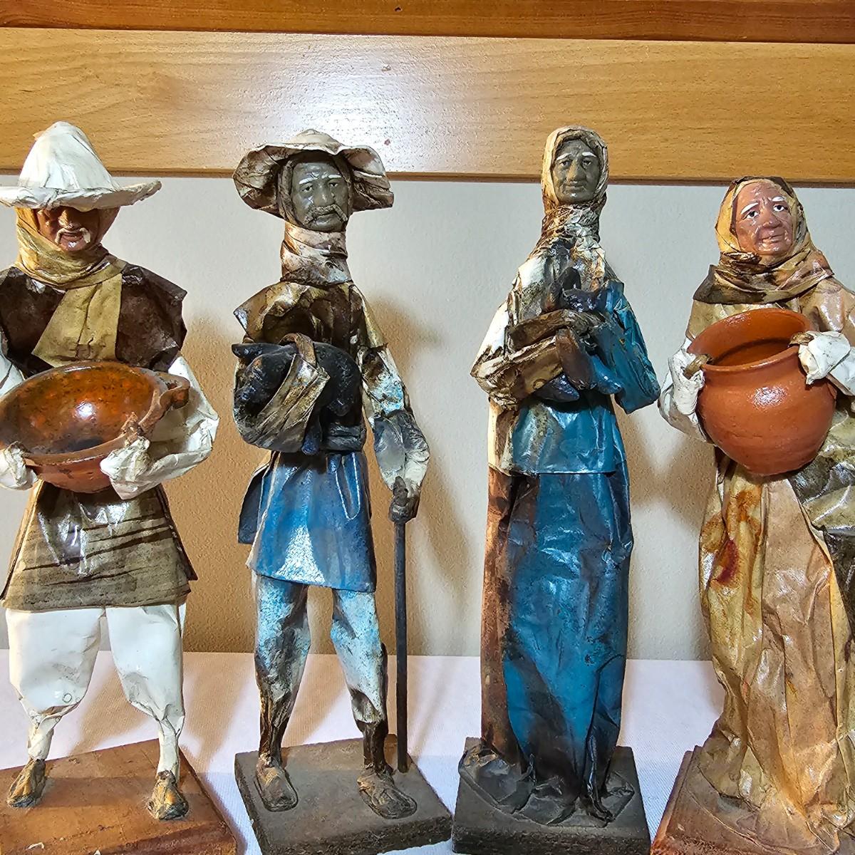 Four Paper Mache Figurines (OJS)