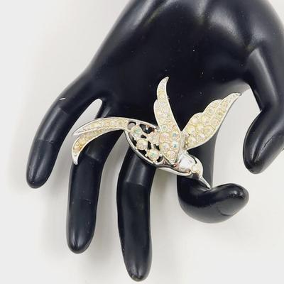 VINTAGE SARAH COVENTRY BIRDS OF PARADISE RHINESTONE BROOCH