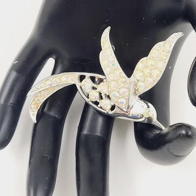 VINTAGE SARAH COVENTRY BIRDS OF PARADISE RHINESTONE BROOCH