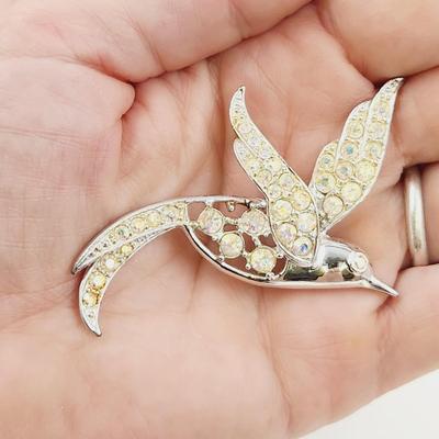VINTAGE SARAH COVENTRY BIRDS OF PARADISE RHINESTONE BROOCH