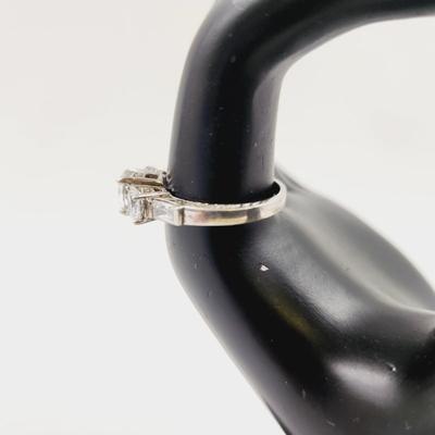 BEAUTIFUL .925 SILVER & CZ 3 PC CLUSTER SIZE 9