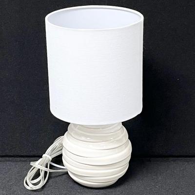 3-Way Ivory Ceramic Accent Lamp ~ White Shade