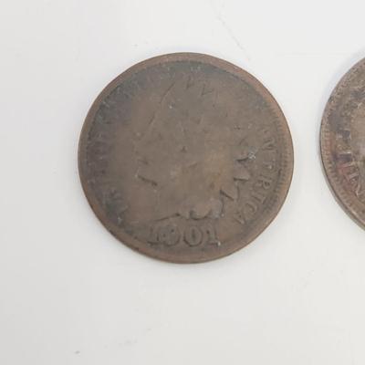 2 - 1901 INDIAN HEAD PENNIES