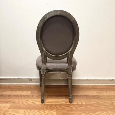 Grey Linen Upholstered Wood Chair