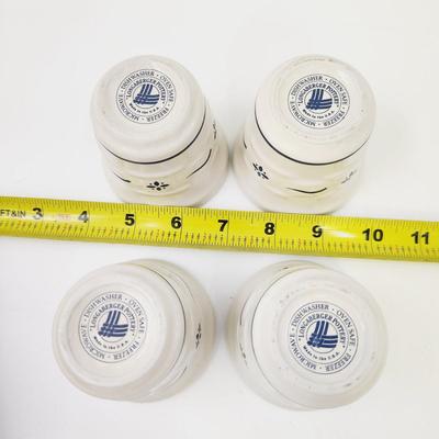 4 BLUE LONGABERGER POTTERY VOTIVE SAUCE DIPPER POTTERY DISH