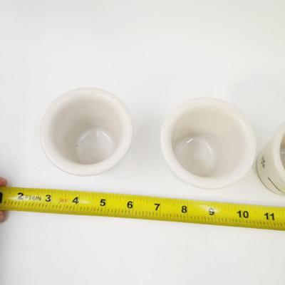 4 BLUE LONGABERGER POTTERY VOTIVE SAUCE DIPPER POTTERY DISH