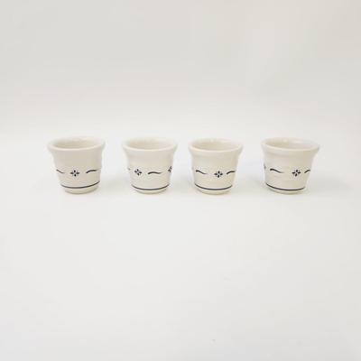 4 BLUE LONGABERGER POTTERY VOTIVE SAUCE DIPPER POTTERY DISH