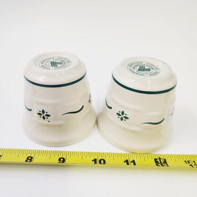 2 GREEN LONGABERGER POTTERY VOTIVE SAUCE DIPPER POTTERY DISH