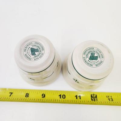 2 GREEN LONGABERGER POTTERY VOTIVE SAUCE DIPPER POTTERY DISH