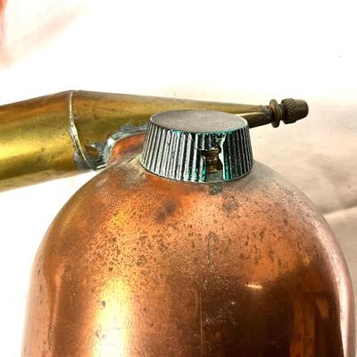 1383 Vintage Copper and Brass Garden Sprayer and Copper Serving Pieces