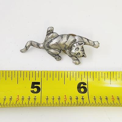 JJ PEWTER KITTY PIN