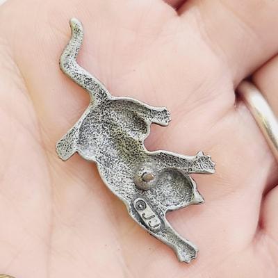 JJ PEWTER KITTY PIN