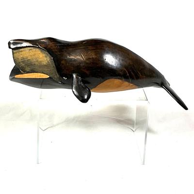 1384 Vintage Carved Bowhead Whale by IRVING BRIGGS (1925-2014) Cape cod, MA.