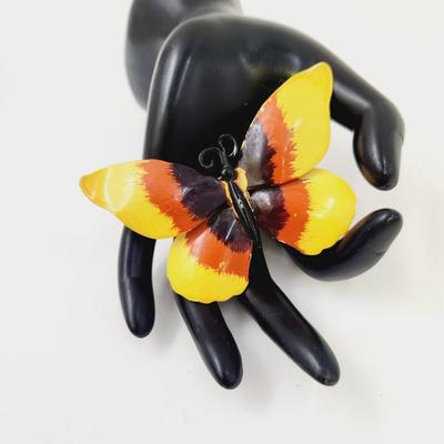 ABSOLUTELY FANTASTIC HAND PAINTED BUTTERFLY BROOCH