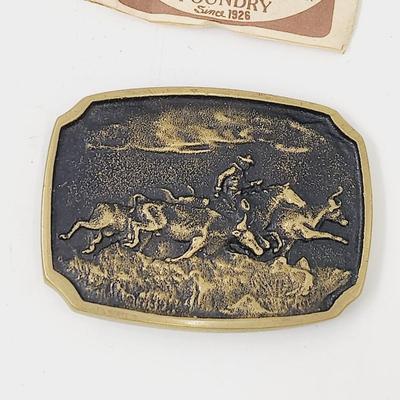 ANACORTES BRASS WORKS AMERICAN COWBOY #E15285 BELT BUCKLE