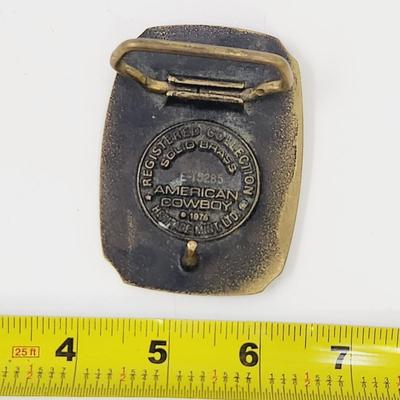 ANACORTES BRASS WORKS AMERICAN COWBOY #E15285 BELT BUCKLE