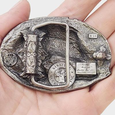 SISKIYOU 1983 HORSE COWBOY PEWTER BELT BUCKLE