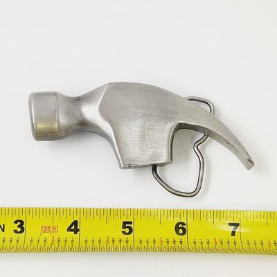 1981 BERGAMONT PEWTER HAMMER BELT BUCKLE