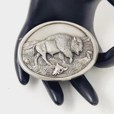 SISKIYOU PEWTER BUFFALO BELT BUCKLE
