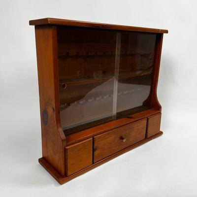 1357 Vintage Cigar Display Pine Cabinet 3 Drawers