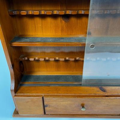 1357 Vintage Cigar Display Pine Cabinet 3 Drawers