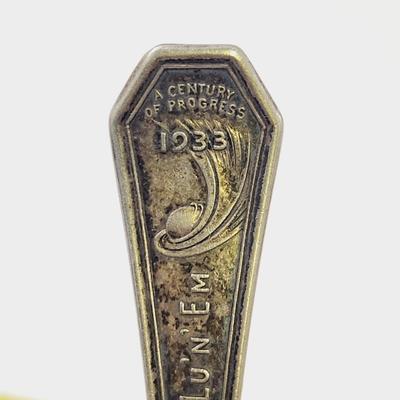 1933 CLARA LU N EM SCIENCE COURT SILVER PLATE SPOON