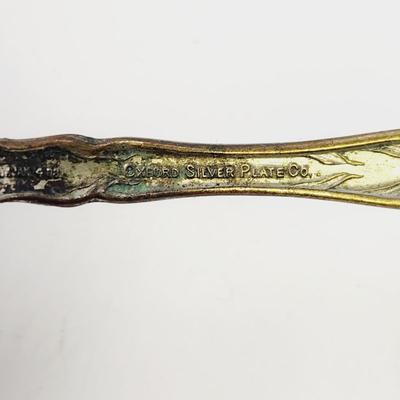 ANTIQUE OXFORD SILVER PLATE DECORATIVE SPOON