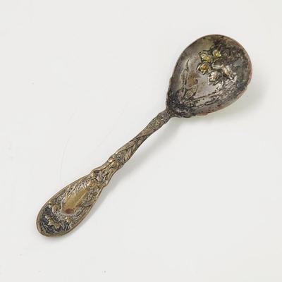 ANTIQUE OXFORD SILVER PLATE DECORATIVE SPOON