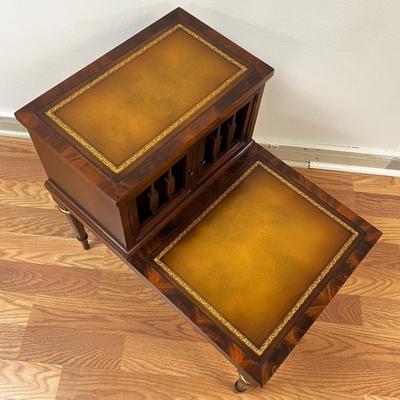 LANE ~ Inlaid Leather Top Telephone Table