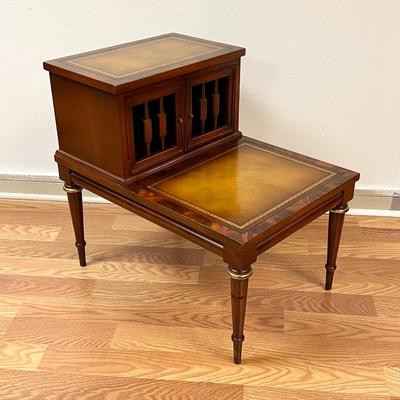 LANE ~ Inlaid Leather Top Telephone Table