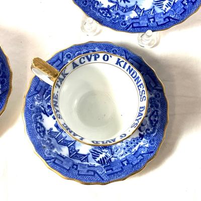 1389 Antique TIFFANY & CO. Spode Blue Willow Cups and Saucers