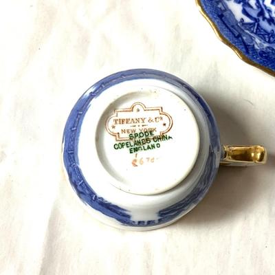 1389 Antique TIFFANY & CO. Spode Blue Willow Cups and Saucers