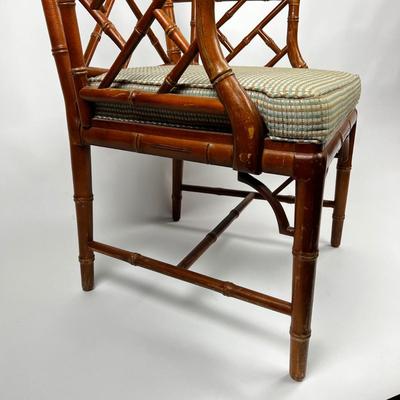 1361 Century Chair Co. Faux Bamboo Chinese Chippendale Arm Chair
