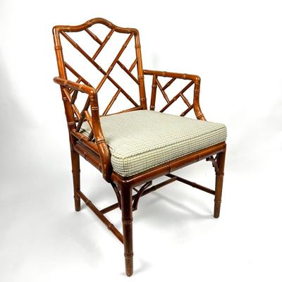 1361 Century Chair Co. Faux Bamboo Chinese Chippendale Arm Chair