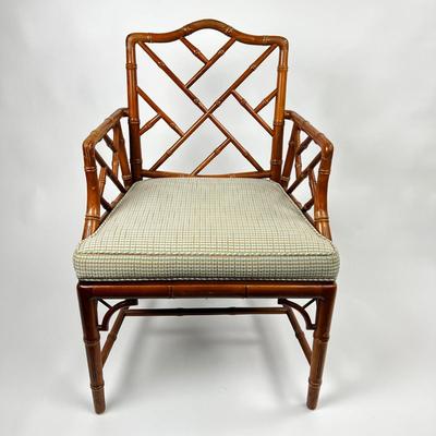 1361 Century Chair Co. Faux Bamboo Chinese Chippendale Arm Chair