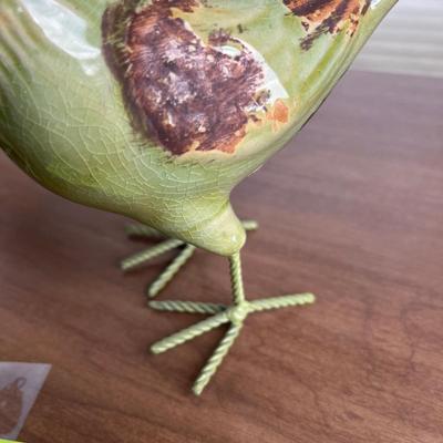 Two Ceramic & Wire birds