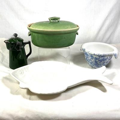 1390 Vintage Pottery Lot : Bennington, Lovatts Langley Ware, CA Pottery, Mehun France