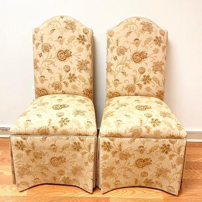 Pair (2) ~ Upholstered Nailhead Parson Chairs